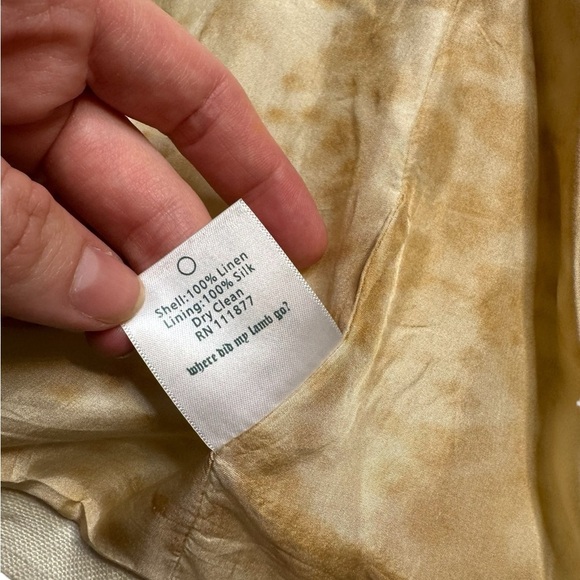 💚 L.A.M.B. by Gwen Stefani Linen Belted Blazer 8 🌿 Clover Print Designer Chic 💚 - Picture 7 of 10